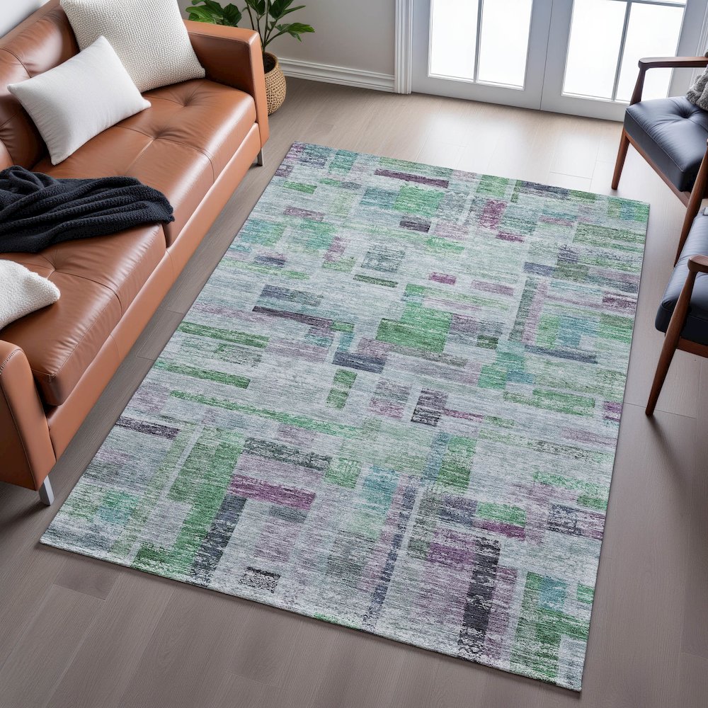 Premium Machine Washable Mayfield AMF1090 Aloe 2'6" x 3'10" Rug