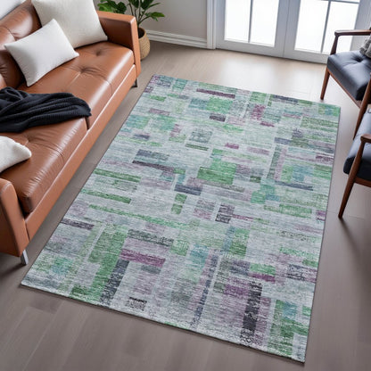 Premium Machine Washable Mayfield AMF1090 Aloe 2'6" x 3'10" Rug