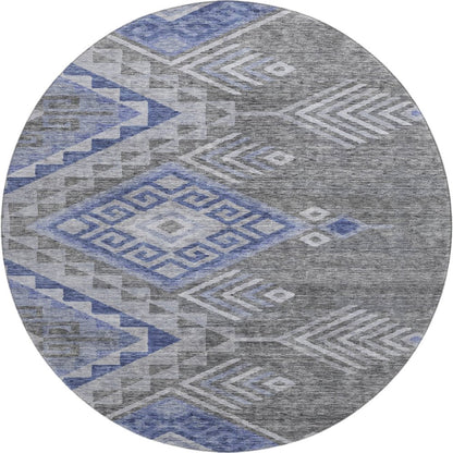 Premium Machine Washable Mayfield AMF1091 Pewter 8' x 8' Round Rug
