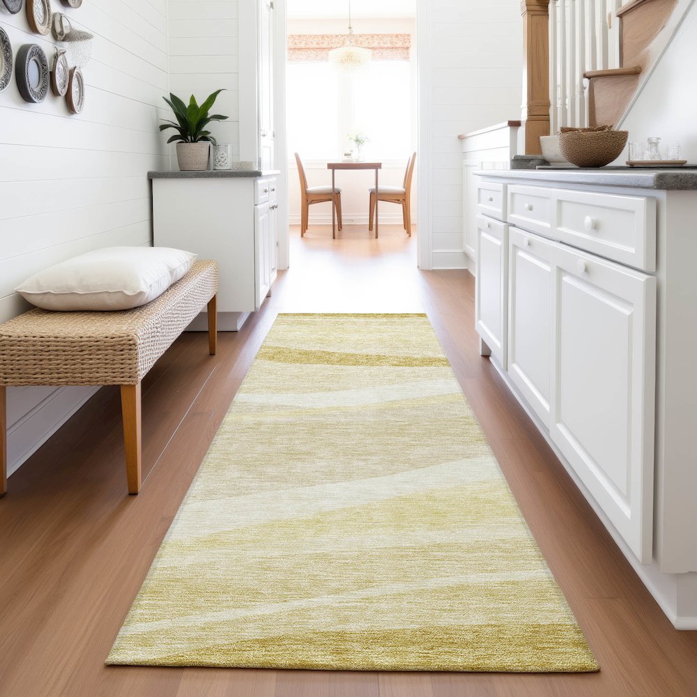 Premium Machine Washable Mayfield AMF1099 Wheat 2'3" x 7'6" Runner Rug
