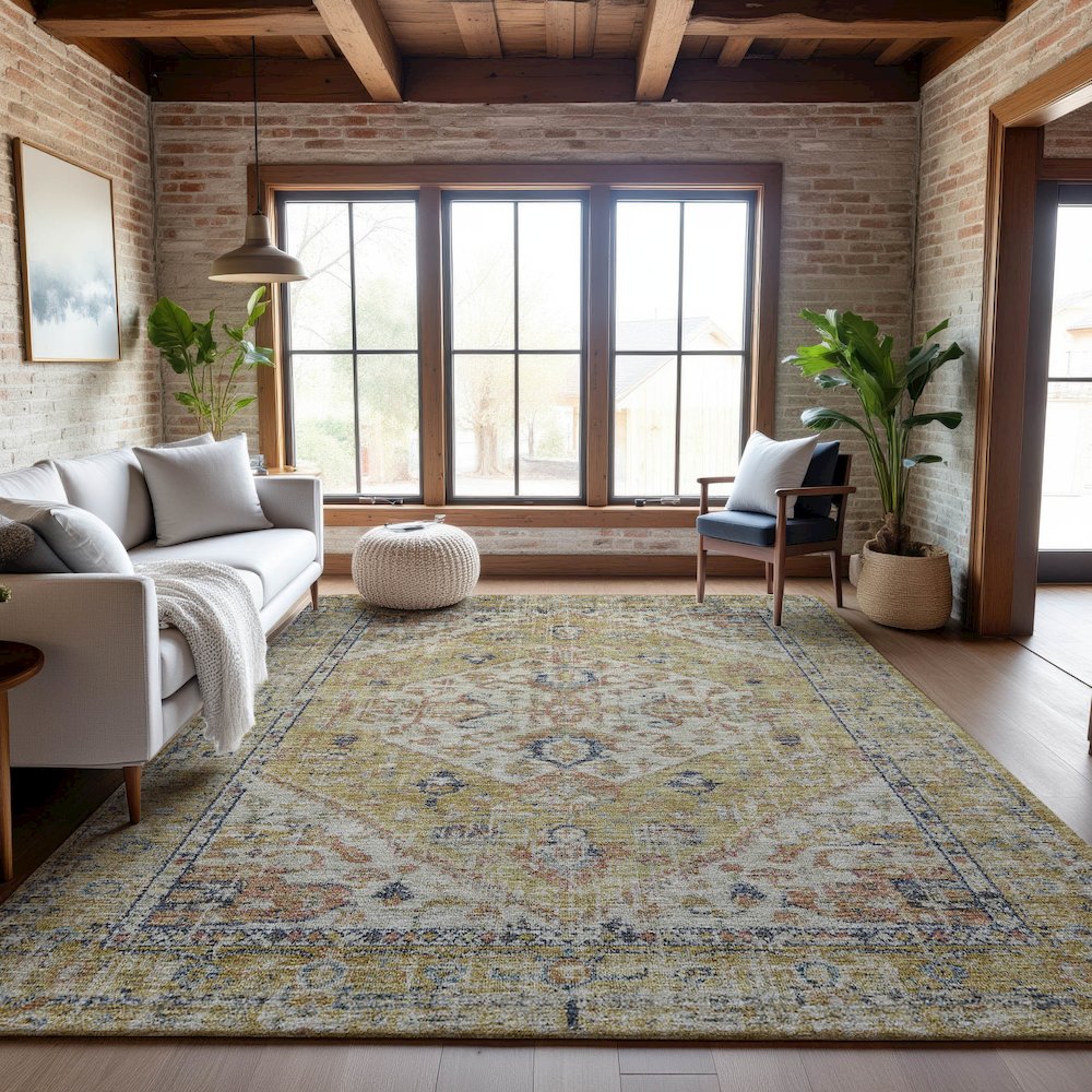 Premium Machine Washable Mayfield AMF1103 Wheat 2'6" x 3'10" Rug