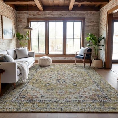 Premium Machine Washable Mayfield AMF1103 Wheat 2'6" x 3'10" Rug