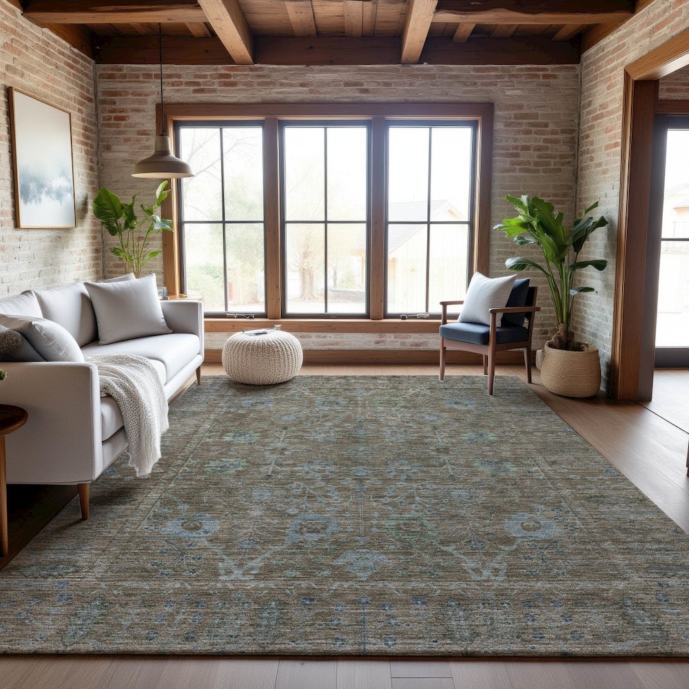 Premium Machine Washable Mayfield AMF1106 Brown 2'6" x 3'10" Rug