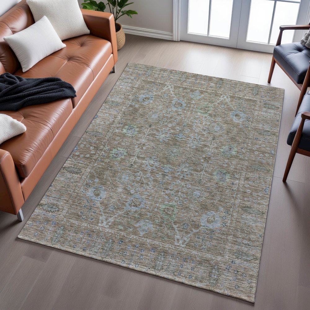 Premium Machine Washable Mayfield AMF1106 Brown 2'6" x 3'10" Rug