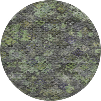 Premium Machine Washable Mayfield AMF1109 Green 8' x 8' Round Rug