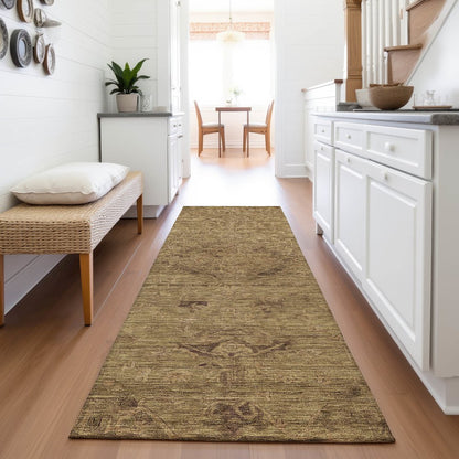 Premium Machine Washable Mayfield AMF1111 Brown 2'3" x 7'6" Runner Rug