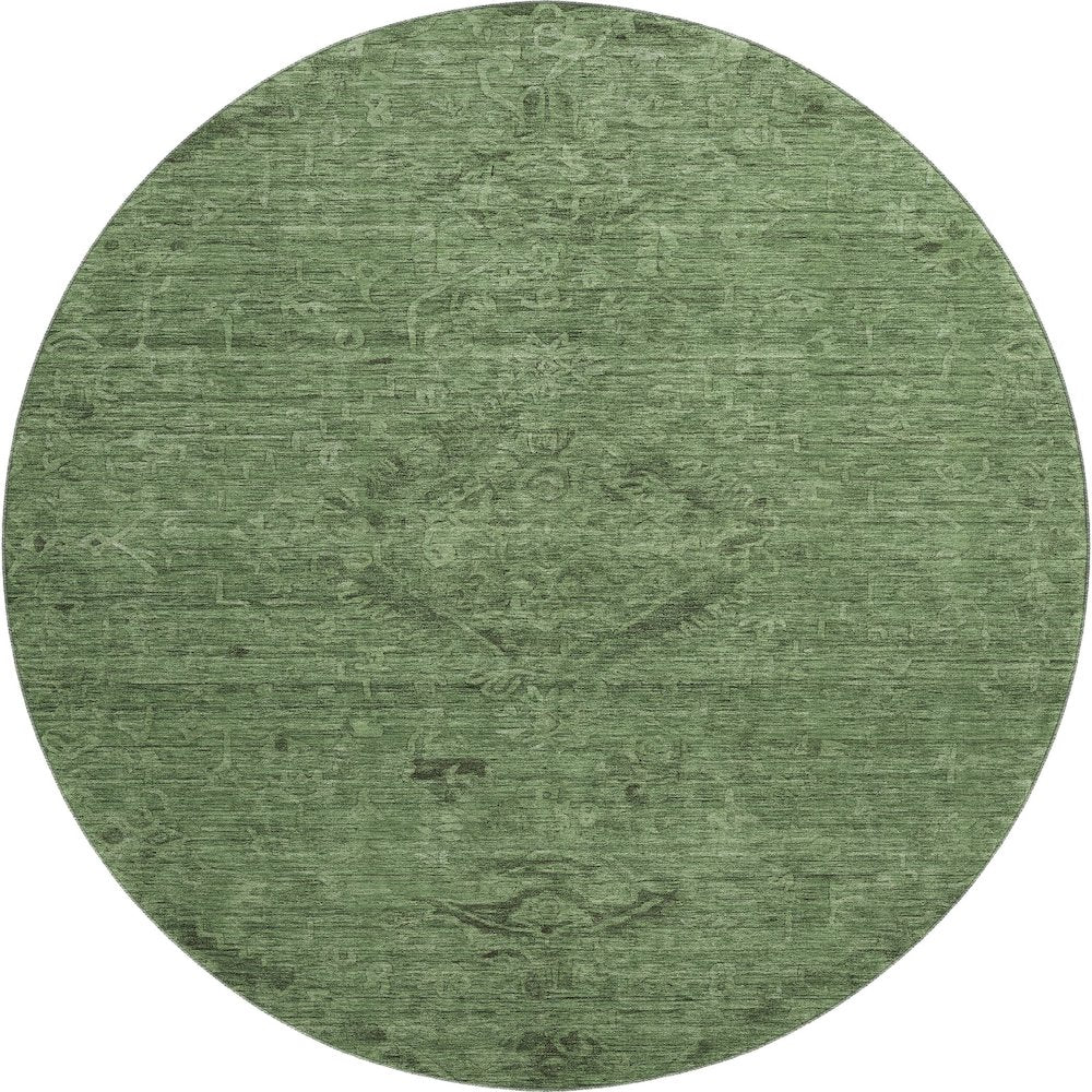 Premium Machine Washable Mayfield AMF1111 Fern 8' x 8' Round Rug