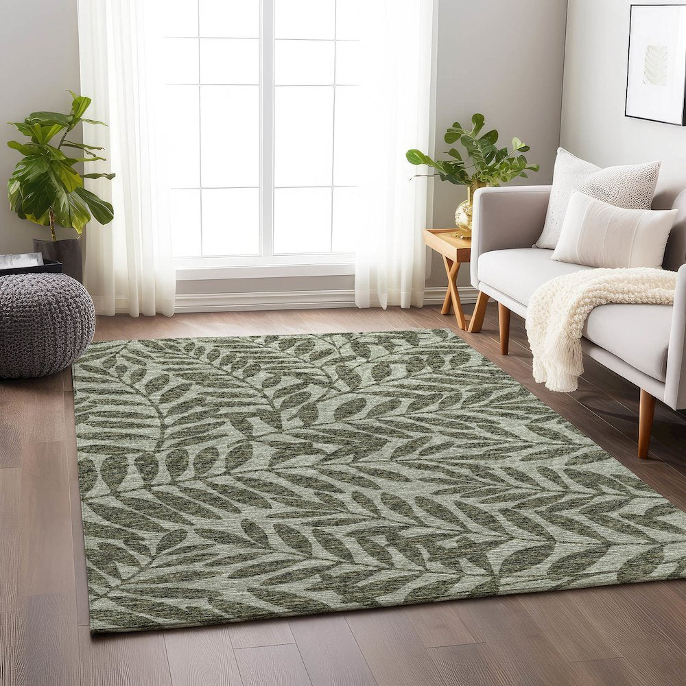 Premium Machine Washable Mayfield  Green 2'6" x 3'10" Rug