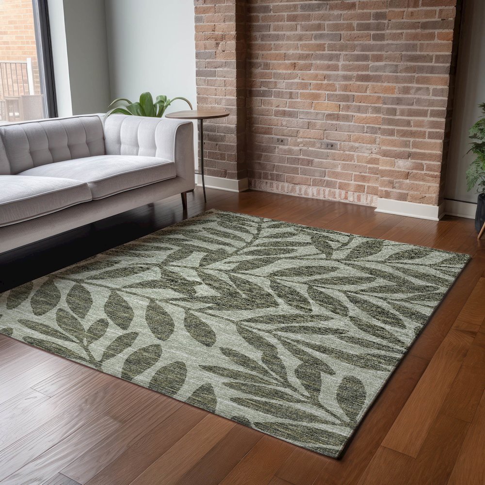 Premium Machine Washable Mayfield  Green 2'6" x 3'10" Rug