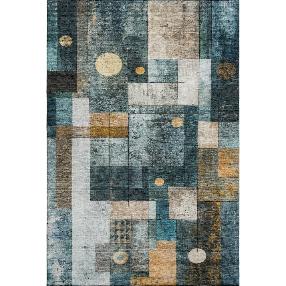 Premium Machine Washable Mayfield AMF1123 Teal 2'6" x 3'10" Rug