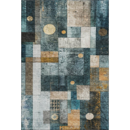 Premium Machine Washable Mayfield AMF1123 Teal 2'6" x 3'10" Rug