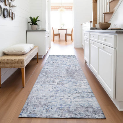 Premium Machine Washable Mayfield AMF1128 Sky 2'3" x 7'6" Runner Rug