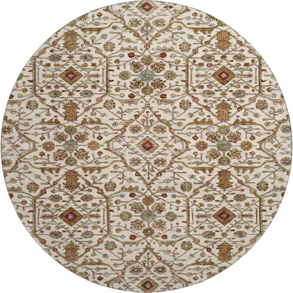Premium Machine Washable Mayfield AMF1130 Ivory 8' x 8' Round Rug