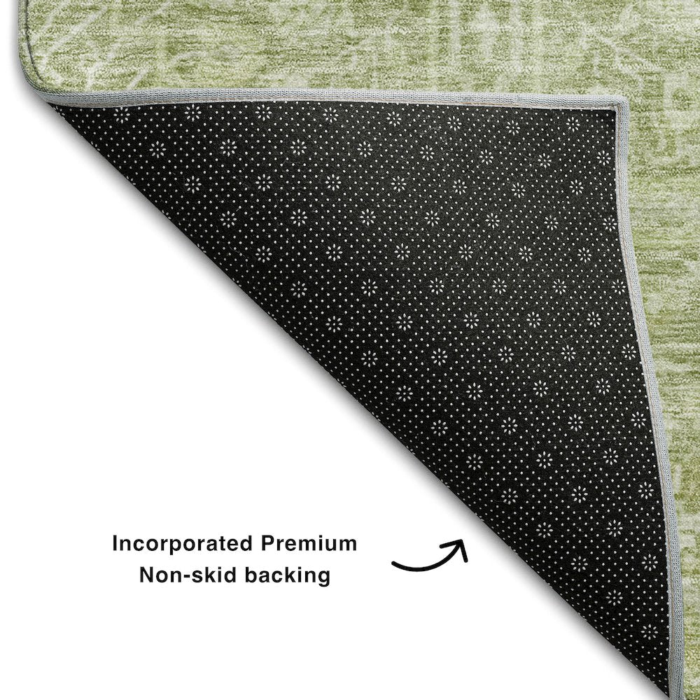 Premium Machine Washable Mayfield AMF1133 Aloe 1'8" x 2'6" Rug