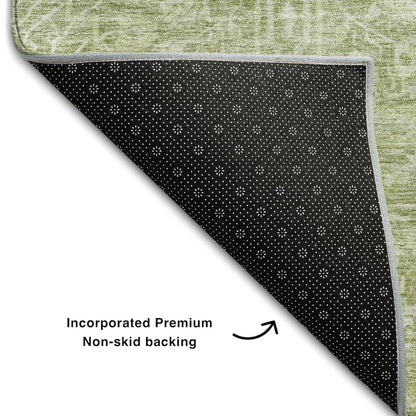 Premium Machine Washable Mayfield AMF1133 Aloe 1'8" x 2'6" Rug