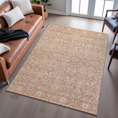 Premium Machine Washable Mayfield AMF1133 Coral 2'6" x 3'10" Rug