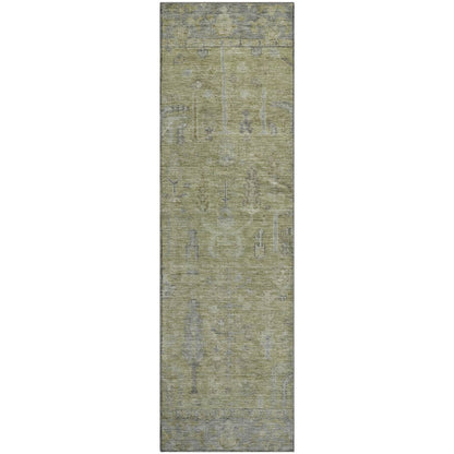 Premium Machine Washable Mayfield AMF1135 Aloe 2'3" x 7'6" Runner Rug