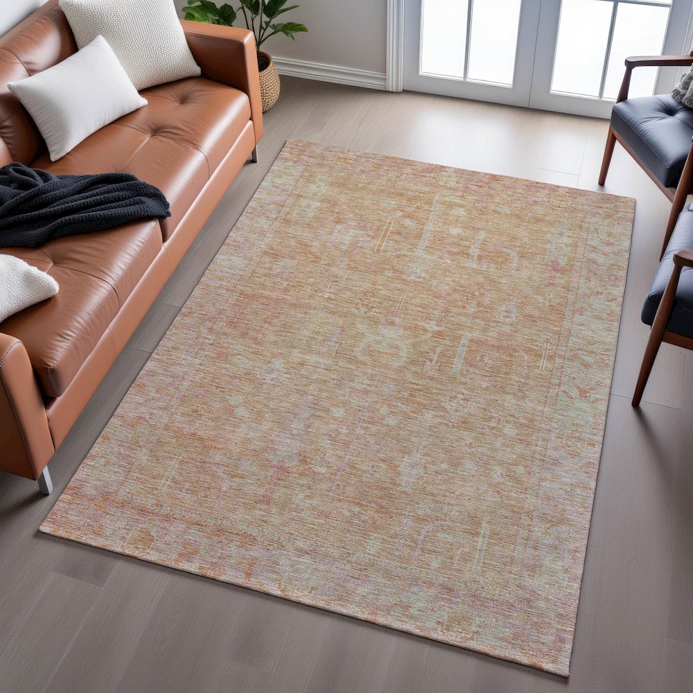Premium Machine Washable Mayfield AMF1135 Coral 2'6" x 3'10" Rug