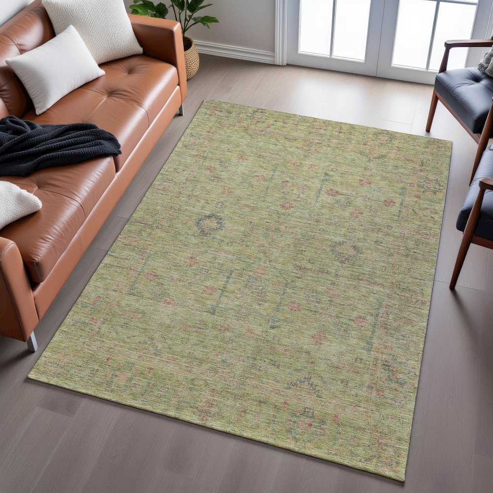 Premium Machine Washable Mayfield AMF1136 Aloe 2'6" x 3'10" Rug