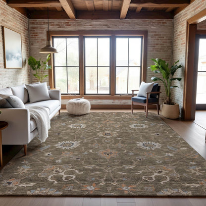 Premium Machine Washable Mayfield AMF1137 Brown 2'6" x 3'10" Rug