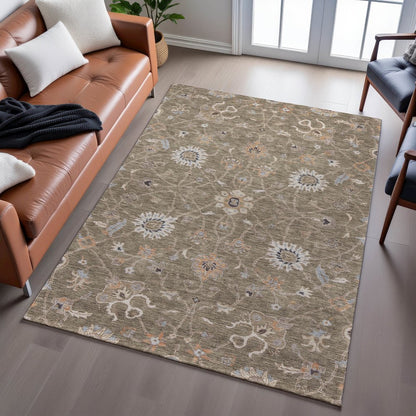 Premium Machine Washable Mayfield AMF1137 Brown 2'6" x 3'10" Rug