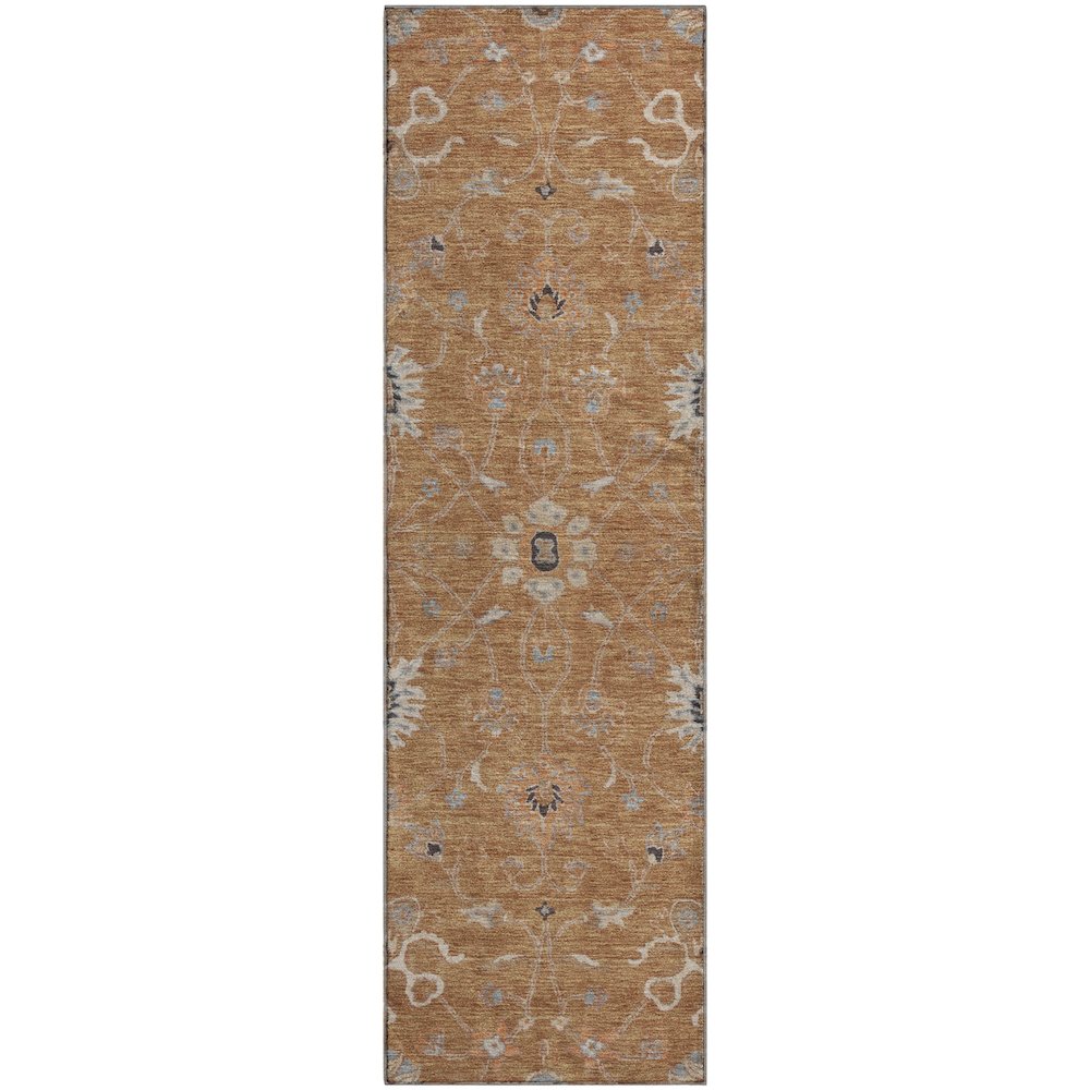 Premium Machine Washable Mayfield AMF1137 Copper 2'3" x 7'6" Runner Rug