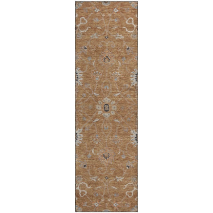 Premium Machine Washable Mayfield AMF1137 Copper 2'3" x 7'6" Runner Rug