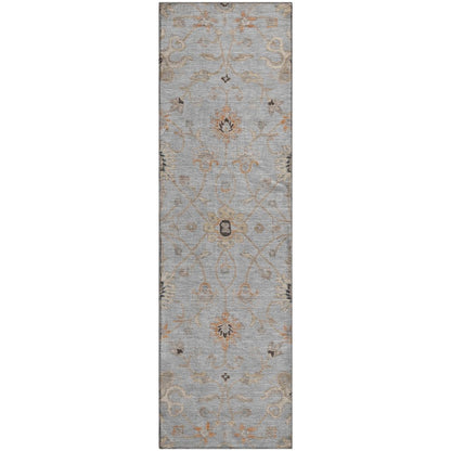Premium Machine Washable Mayfield AMF1137 Gray 2'3" x 7'6" Runner Rug