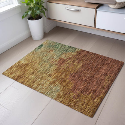 Premium Machine Washable Mayfield AMF1138 Paprika 1'8" x 2'6" Rug