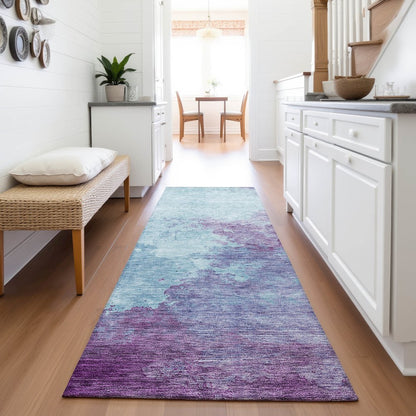 Premium Machine Washable Mayfield AMF1138 Sky 2'3" x 7'6" Runner Rug