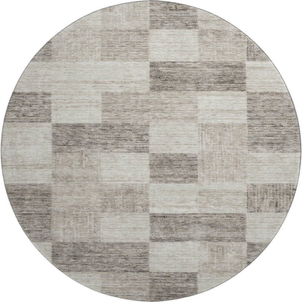 Premium Machine Washable Mayfield AMF1139 Beige 8' x 8' Round Rug