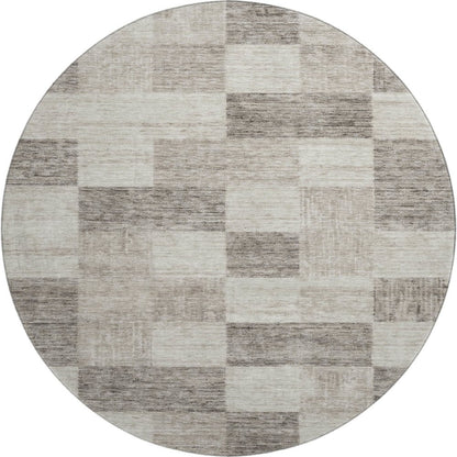 Premium Machine Washable Mayfield AMF1139 Beige 8' x 8' Round Rug