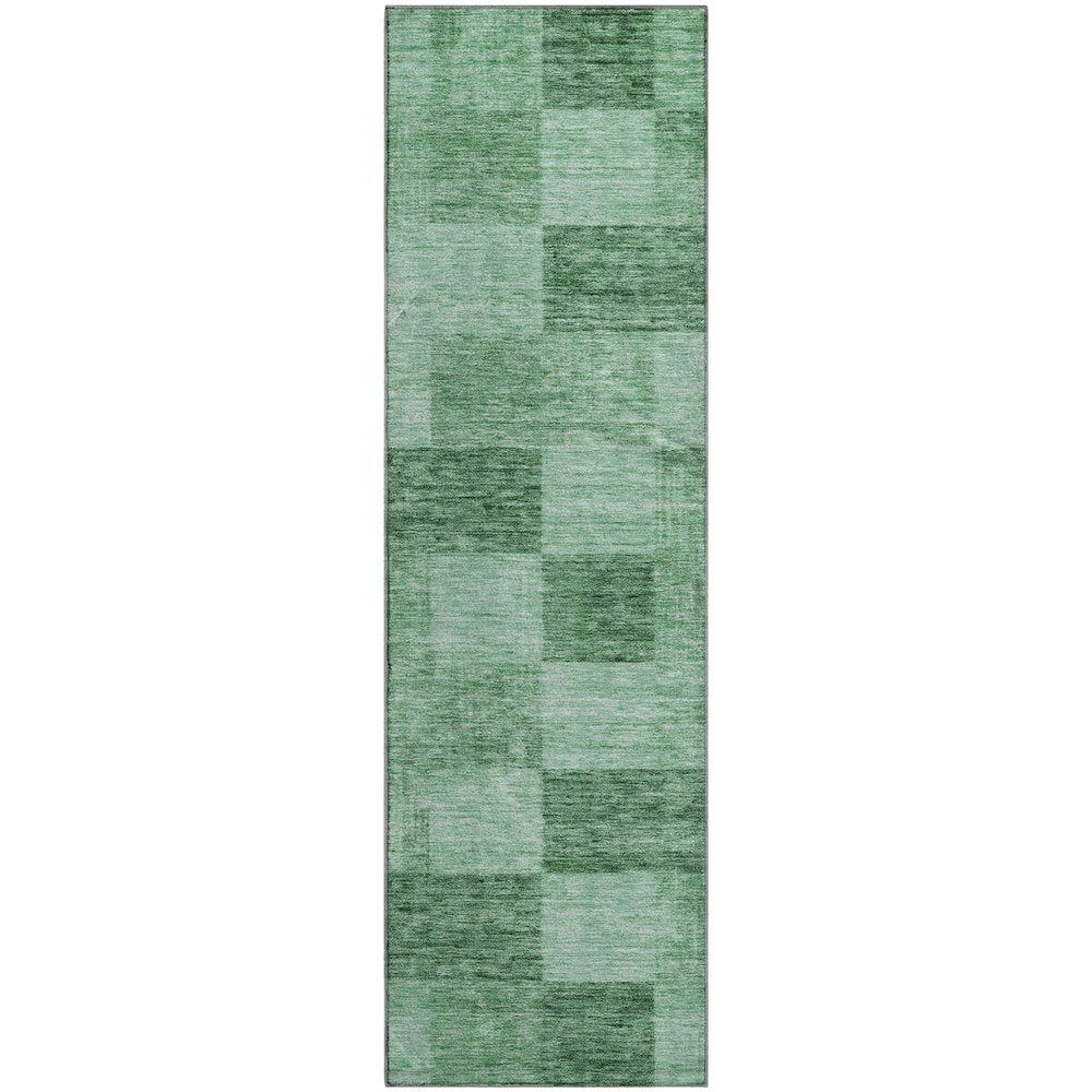 Premium Machine Washable Mayfield AMF1139 Green 2'3" x 7'6" Runner Rug