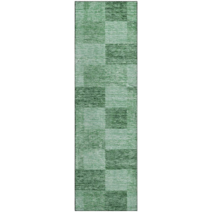 Premium Machine Washable Mayfield AMF1139 Green 2'3" x 7'6" Runner Rug