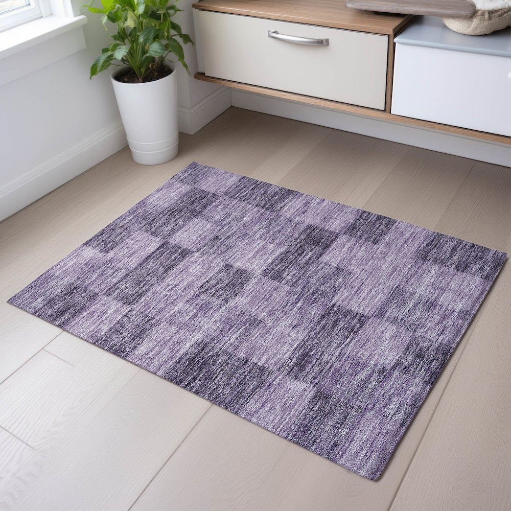 Premium Machine Washable Mayfield AMF1139 Purple 1'8" x 2'6" Rug