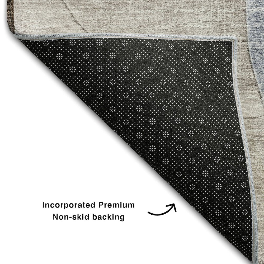 Premium Machine Washable Mayfield AMF1140 Denim 1'8" x 2'6" Rug