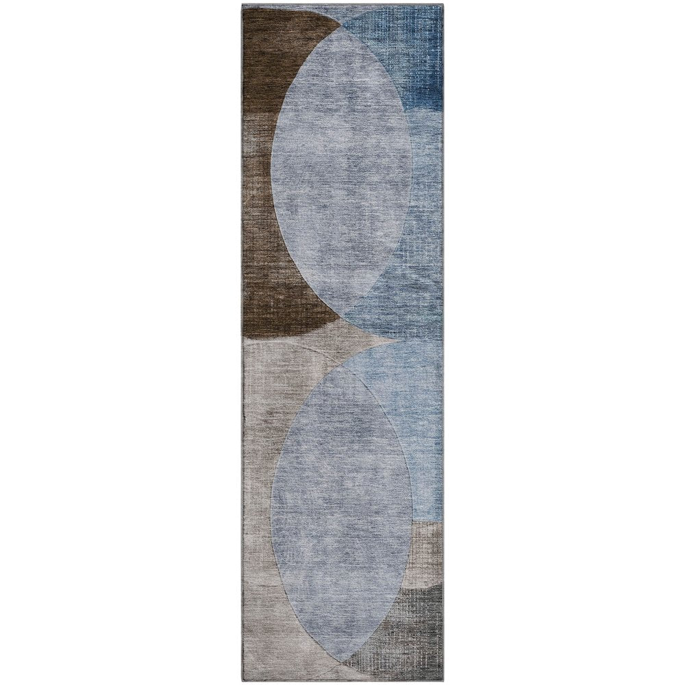 Premium Machine Washable Mayfield AMF1140 Denim 2'3" x 7'6" Runner Rug