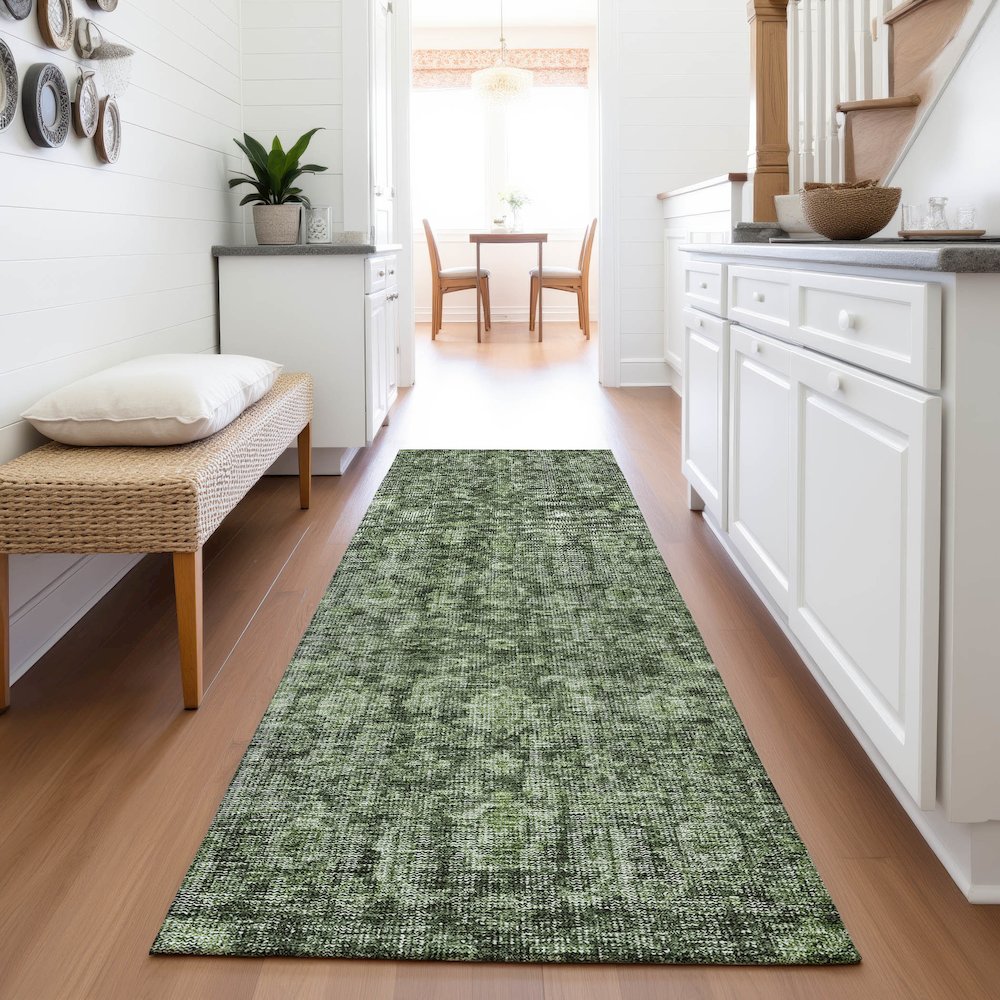 Premium Machine Washable Mayfield AMF1145 Cactus 2'3" x 7'6" Runner Rug