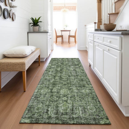 Premium Machine Washable Mayfield AMF1145 Cactus 2'3" x 7'6" Runner Rug
