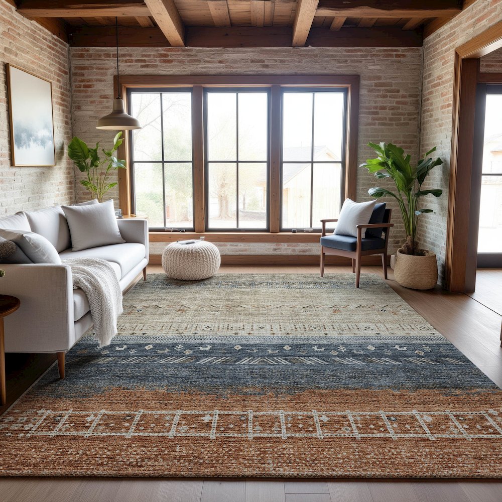 Premium Machine Washable Mayfield AMF1147 Brown 2'6" x 3'10" Rug