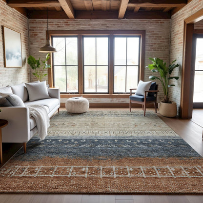 Premium Machine Washable Mayfield AMF1147 Brown 2'6" x 3'10" Rug