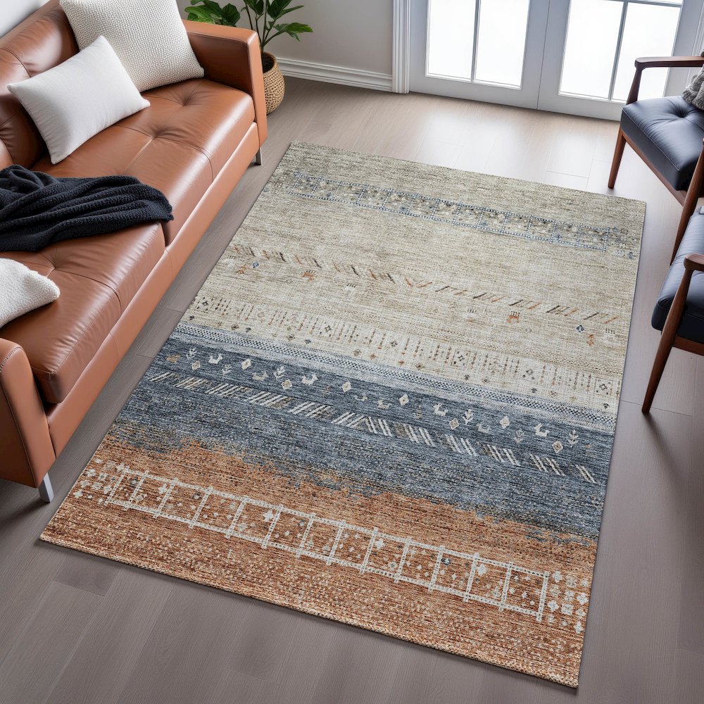 Premium Machine Washable Mayfield AMF1147 Brown 2'6" x 3'10" Rug