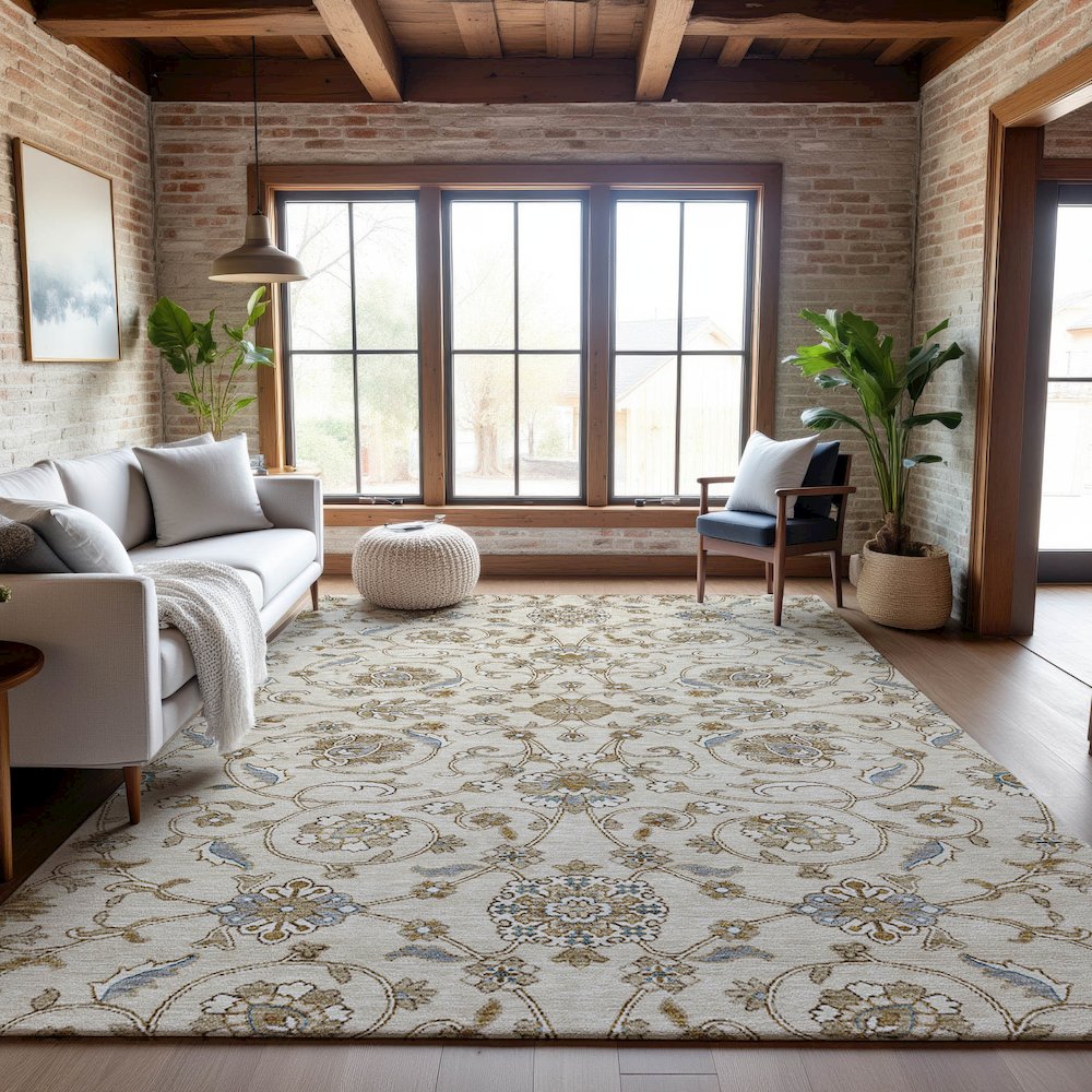 Premium Machine Washable Mayfield AMF1149 Ivory 2'6" x 3'10" Rug