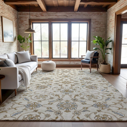Premium Machine Washable Mayfield AMF1149 Ivory 2'6" x 3'10" Rug