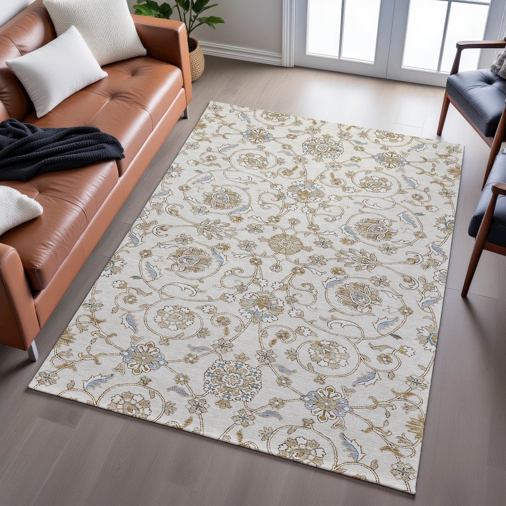 Premium Machine Washable Mayfield AMF1149 Ivory 2'6" x 3'10" Rug