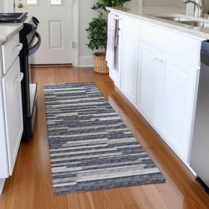 Premium Machine Washable Mayfield  Gray 2'3" x 7'6" Runner Rug
