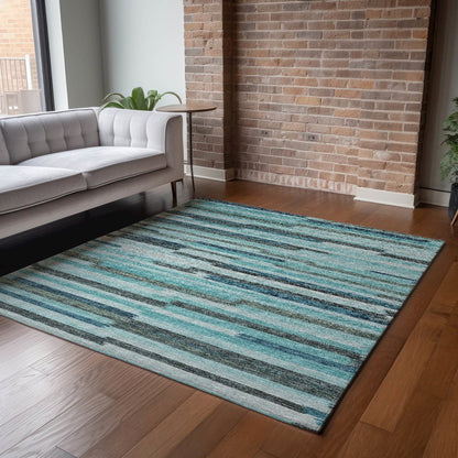 Premium Machine Washable Mayfield  Turquoise 2'6" x 3'10" Rug