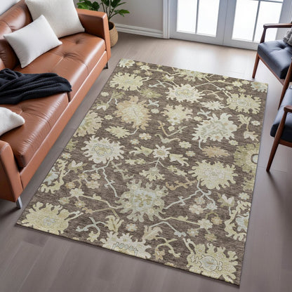 Premium Machine Washable Mayfield AMF1150 Chocolate 2'6" x 3'10" Rug