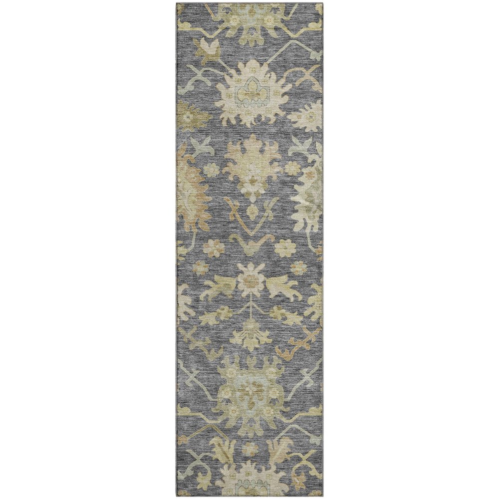 Premium Machine Washable Mayfield AMF1150 Gray 2'3" x 7'6" Runner Rug