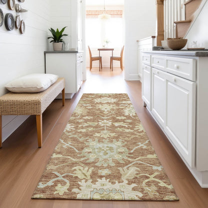 Premium Machine Washable Mayfield AMF1150 Paprika 2'3" x 7'6" Runner Rug